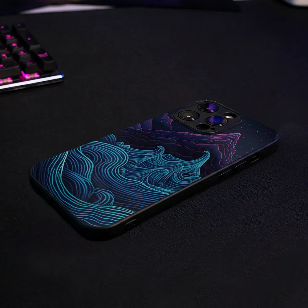 Glass Phone Case Retrowave Mountains - Image 10