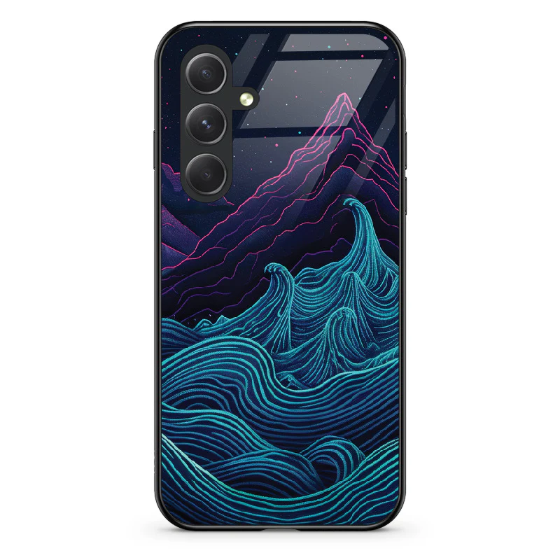 Glass Phone Case Retrowave Mountains - Image 117