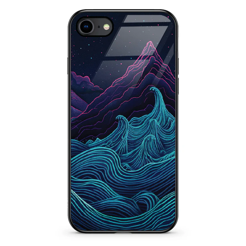 Glass Phone Case Retrowave Mountains - Image 128