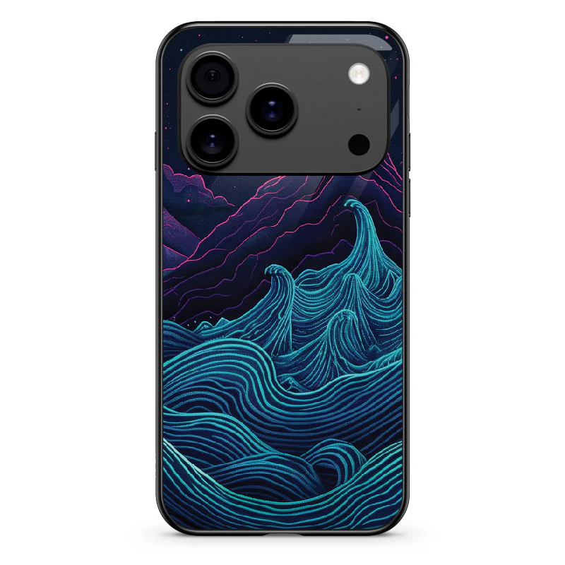Glass Phone Case Retrowave Mountains - Image 134