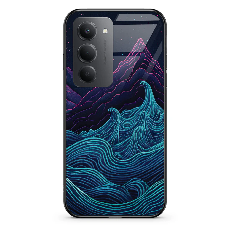 Glass Phone Case Retrowave Mountains - Image 136