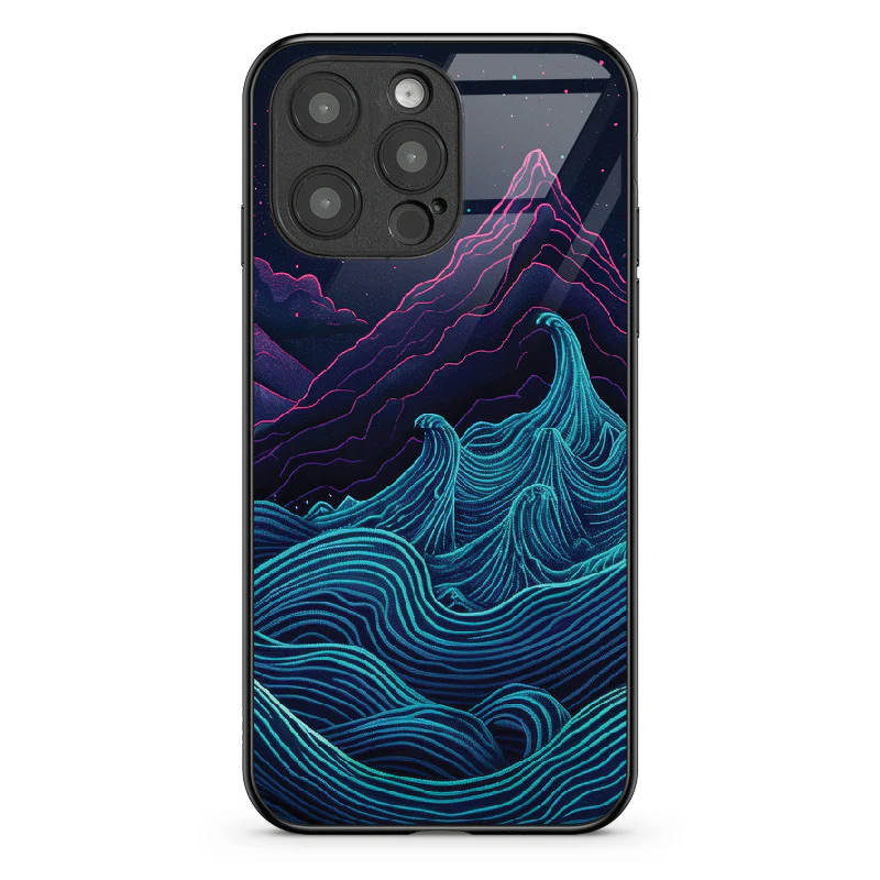 Glass Phone Case Retrowave Mountains - Image 23
