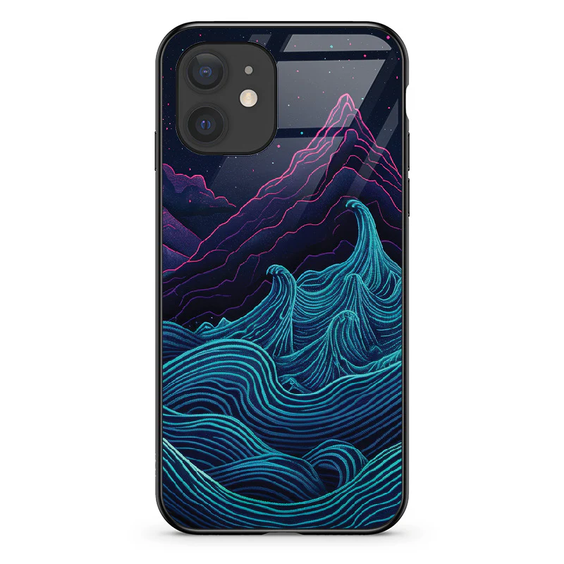 Glass Phone Case Retrowave Mountains - Image 27