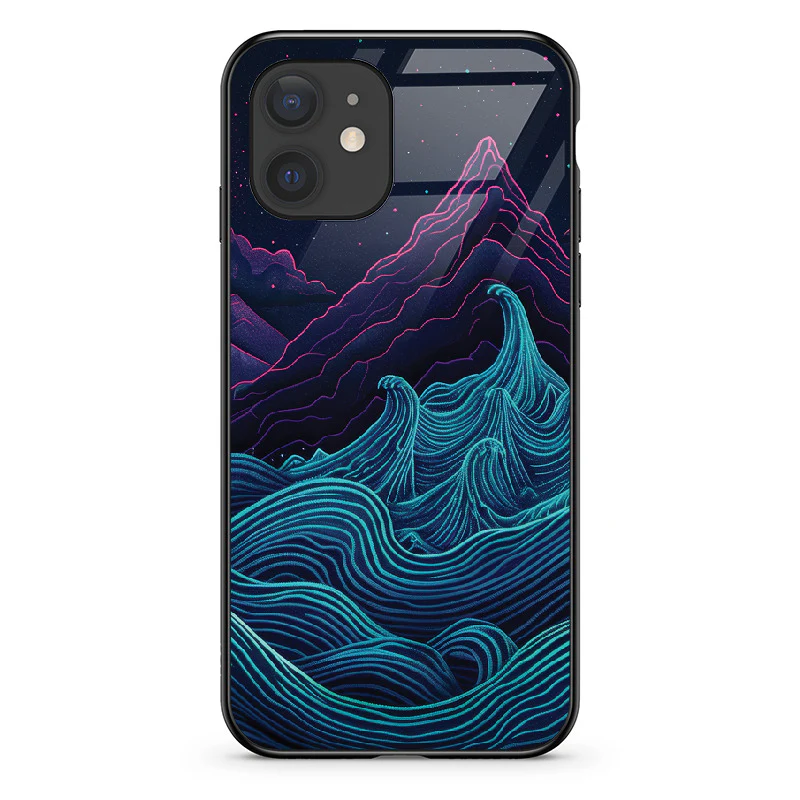 Glass Phone Case Retrowave Mountains - Image 51
