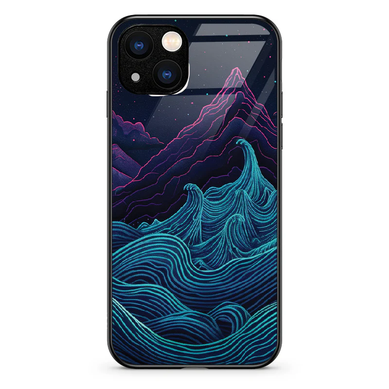 Glass Phone Case Retrowave Mountains - Image 52