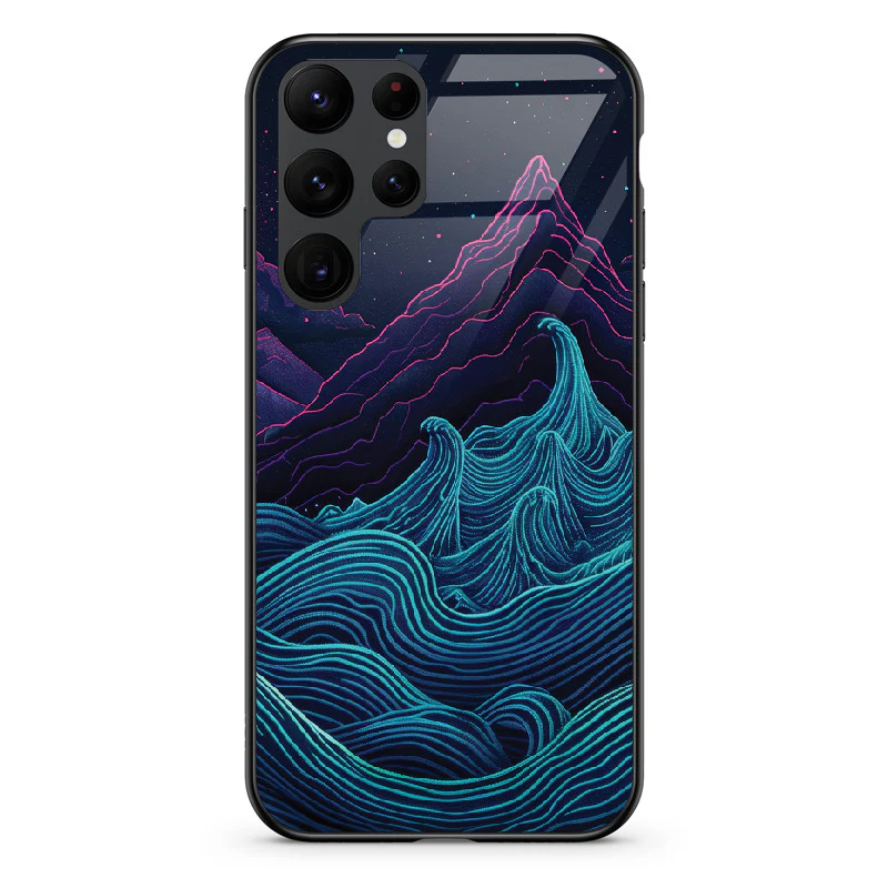 Glass Phone Case Retrowave Mountains - Image 65