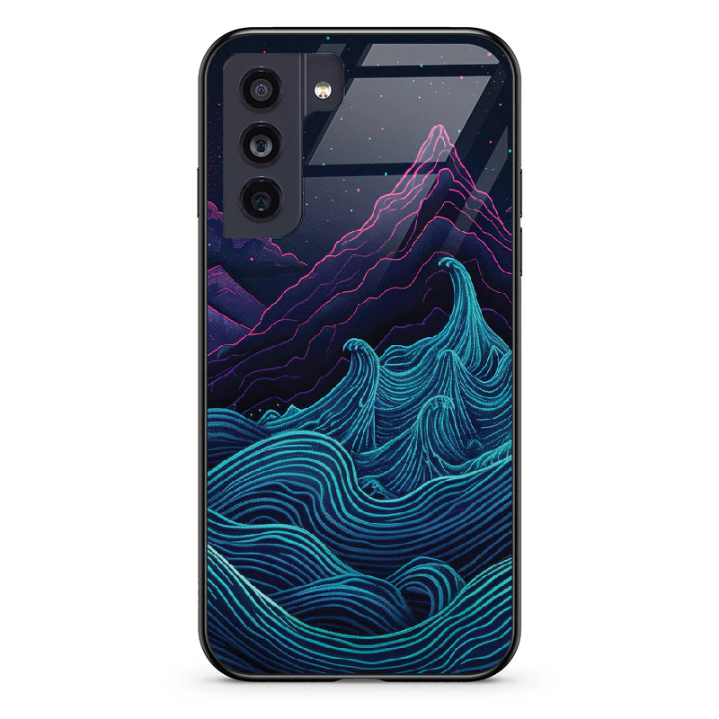 Glass Phone Case Retrowave Mountains - Image 66