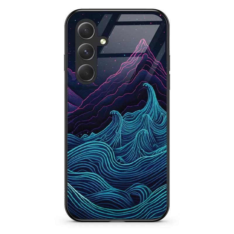 Glass Phone Case Retrowave Mountains - Image 98